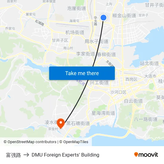 Fuqiang Road to DMU Foreign Experts' Building map