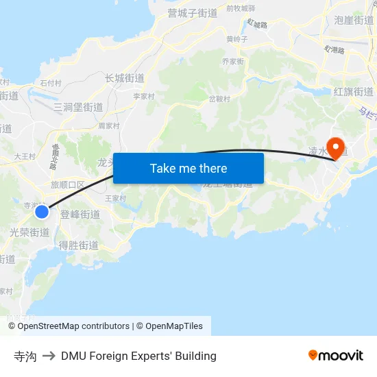 Temple Ditch to DMU Foreign Experts' Building map