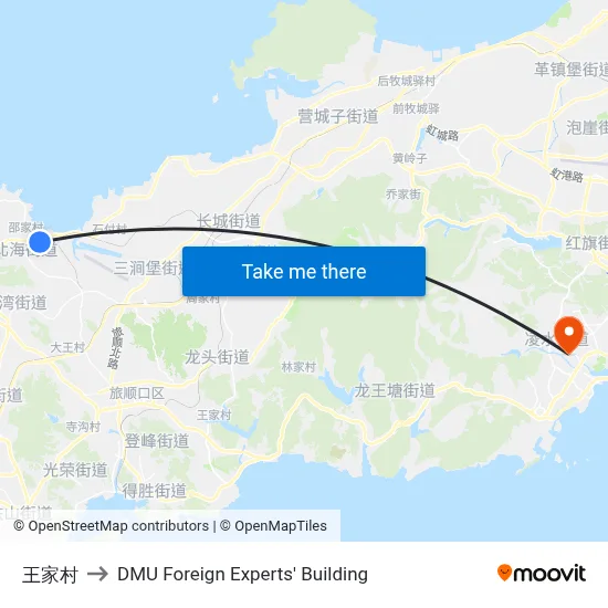 Wang Family Village to DMU Foreign Experts' Building map