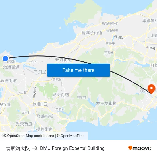 Yuanjiagou Brigade to DMU Foreign Experts' Building map