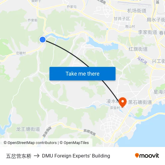 Wucha Camp East Bridge to DMU Foreign Experts' Building map