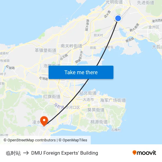 Temporary Station to DMU Foreign Experts' Building map