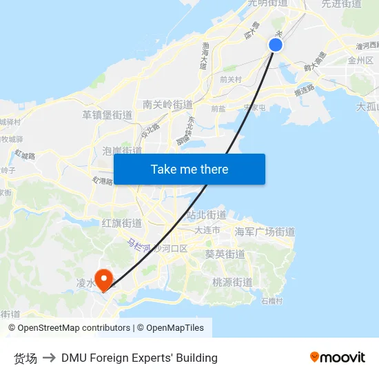 Cargo Yard to DMU Foreign Experts' Building map