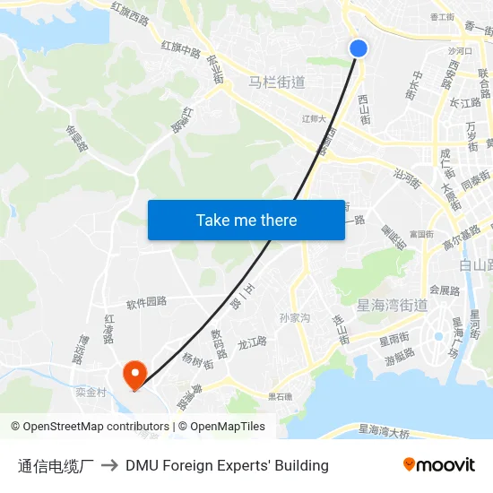 Communications Cable Factory to DMU Foreign Experts' Building map
