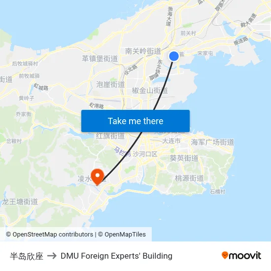 Peninsula View to DMU Foreign Experts' Building map