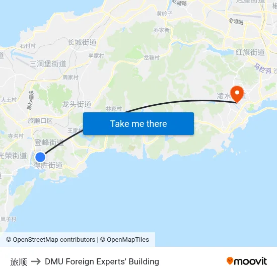 Lvshun to DMU Foreign Experts' Building map