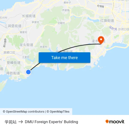 Academic Station to DMU Foreign Experts' Building map