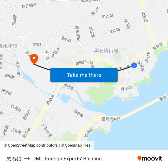 Heishijiao to DMU Foreign Experts' Building map