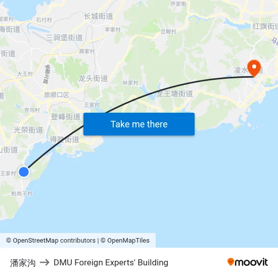Panjia Gou to DMU Foreign Experts' Building map