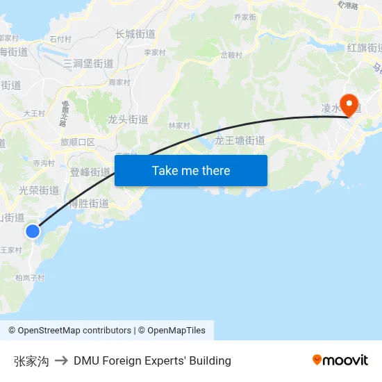 Zhangjia Village to DMU Foreign Experts' Building map