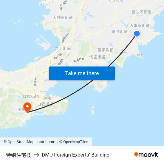 Special Steel Residence to DMU Foreign Experts' Building map