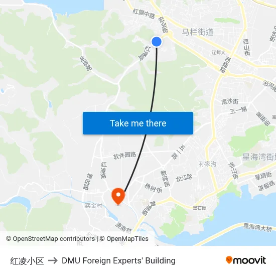 Hongling Complex to DMU Foreign Experts' Building map