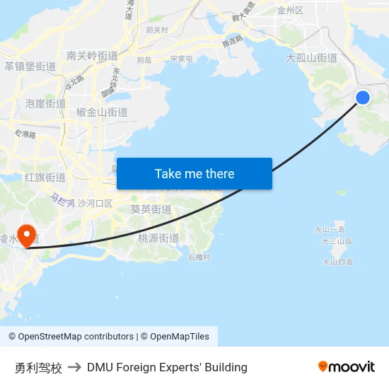 Yongli Driving School to DMU Foreign Experts' Building map