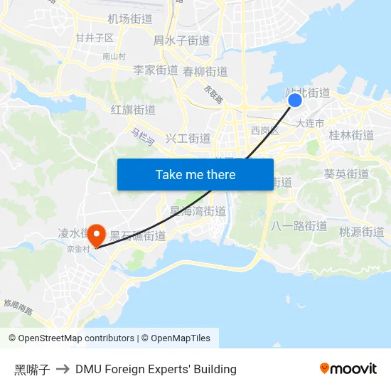 Heizuizi to DMU Foreign Experts' Building map