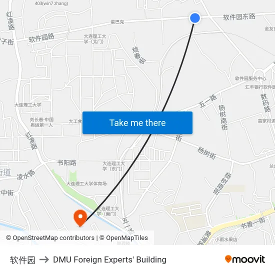 Software Park to DMU Foreign Experts' Building map