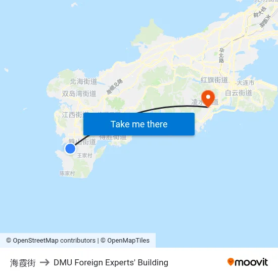 Haixia Street to DMU Foreign Experts' Building map