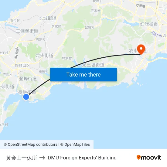 Huangjinshan Military Resort to DMU Foreign Experts' Building map