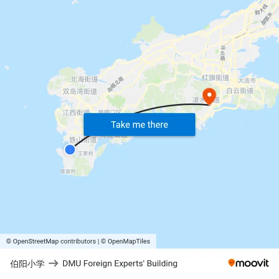 Boyang Elementary School to DMU Foreign Experts' Building map