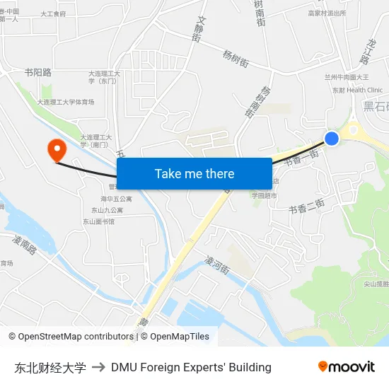 Dongbei University of Finance to DMU Foreign Experts' Building map