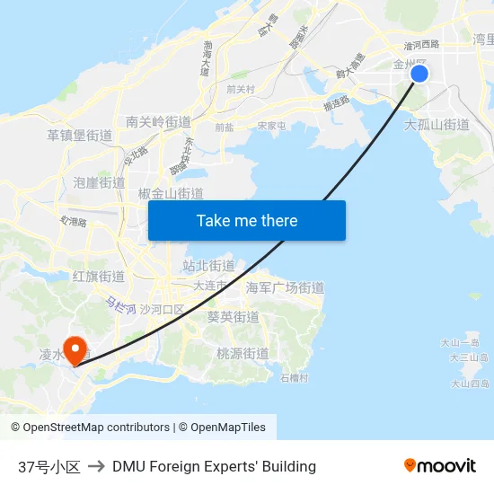Block 37 to DMU Foreign Experts' Building map