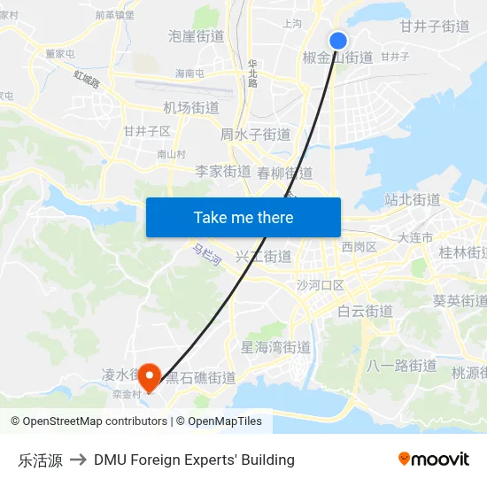 Lehuo Yuan to DMU Foreign Experts' Building map