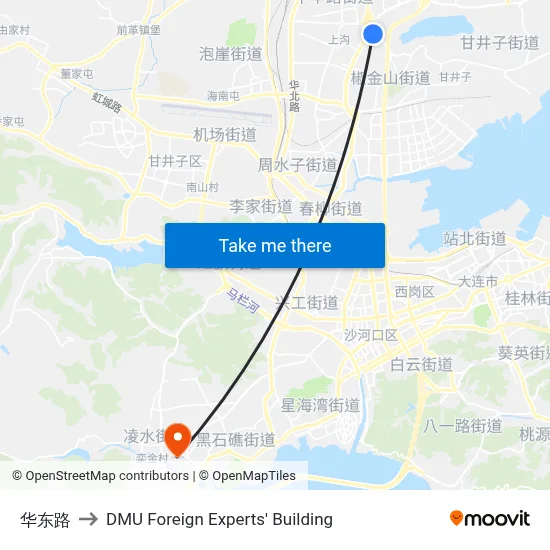 Huadong Road to DMU Foreign Experts' Building map