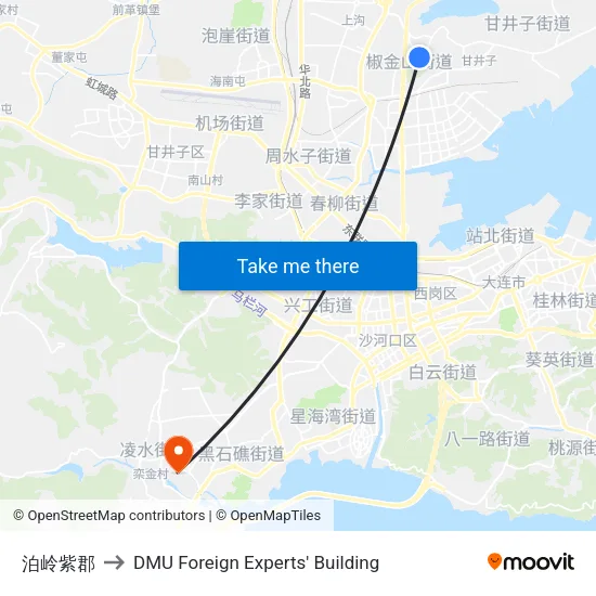 泊岭紫郡 to DMU Foreign Experts' Building map