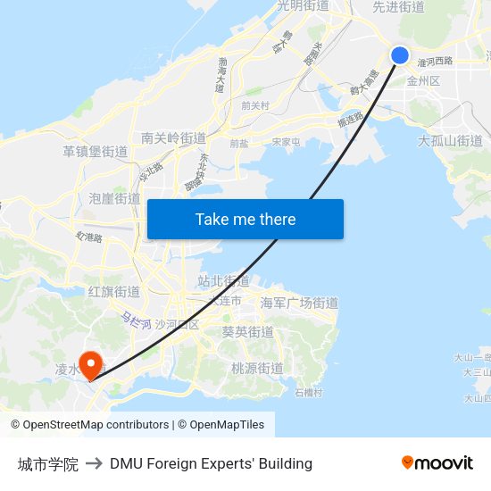 城市学院 to DMU Foreign Experts' Building map