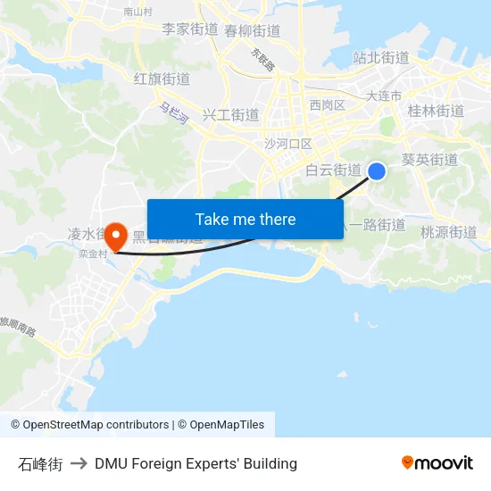 石峰街 to DMU Foreign Experts' Building map
