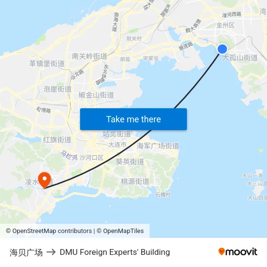 海贝广场 to DMU Foreign Experts' Building map