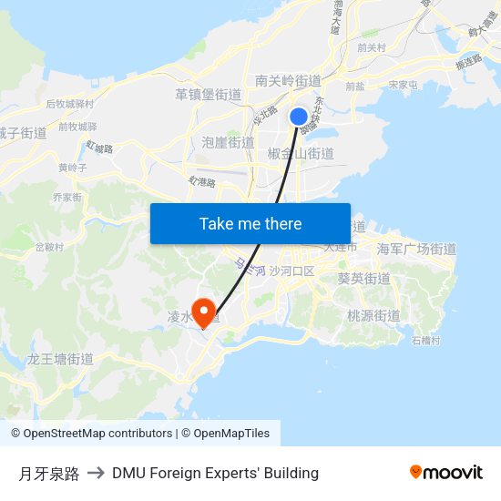 月牙泉路 to DMU Foreign Experts' Building map