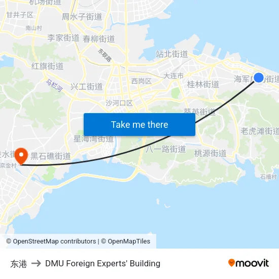东港 to DMU Foreign Experts' Building map