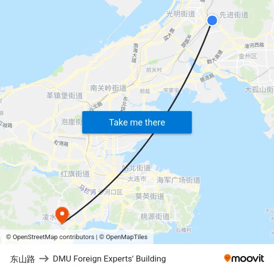 东山路 to DMU Foreign Experts' Building map