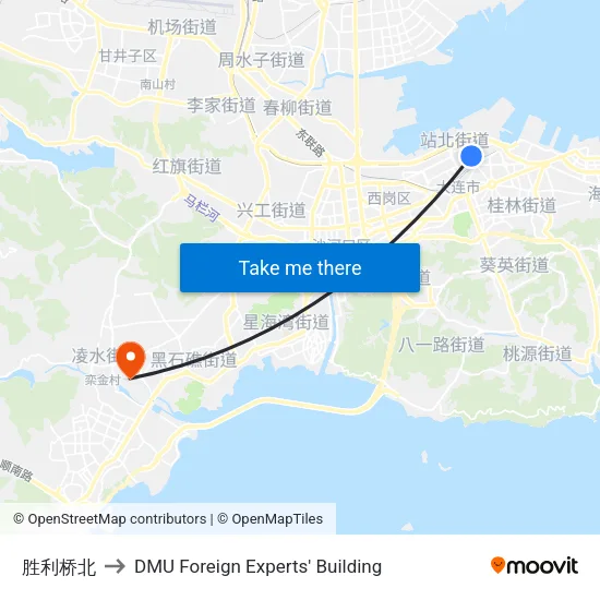胜利桥北 to DMU Foreign Experts' Building map