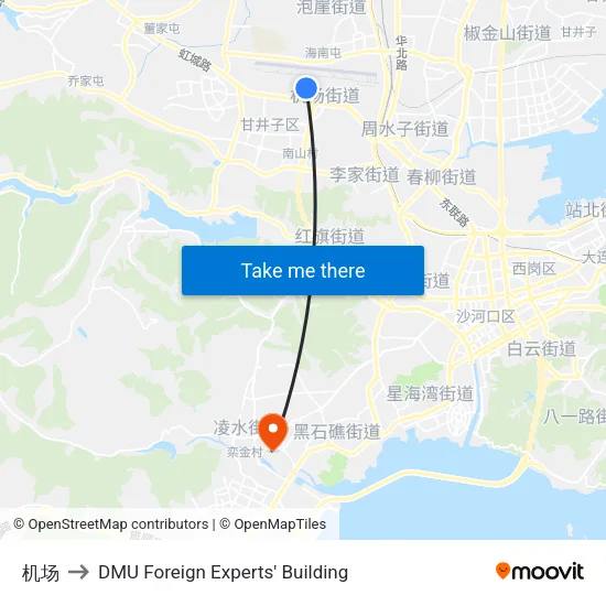 机场 to DMU Foreign Experts' Building map