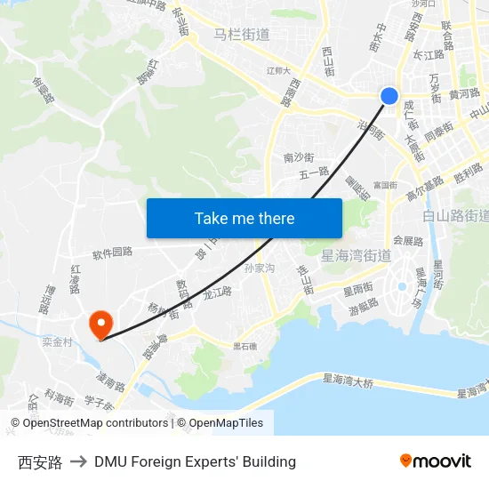 Xi An Road to DMU Foreign Experts' Building map