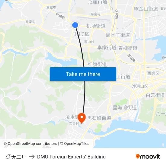 辽无二厂 to DMU Foreign Experts' Building map