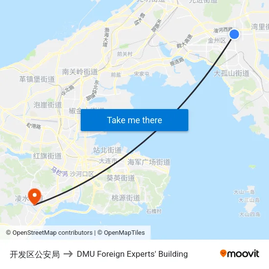 开发区公安局 to DMU Foreign Experts' Building map
