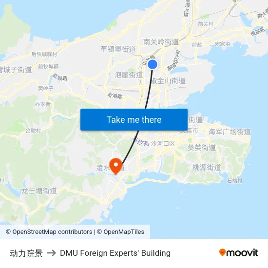 动力院景 to DMU Foreign Experts' Building map