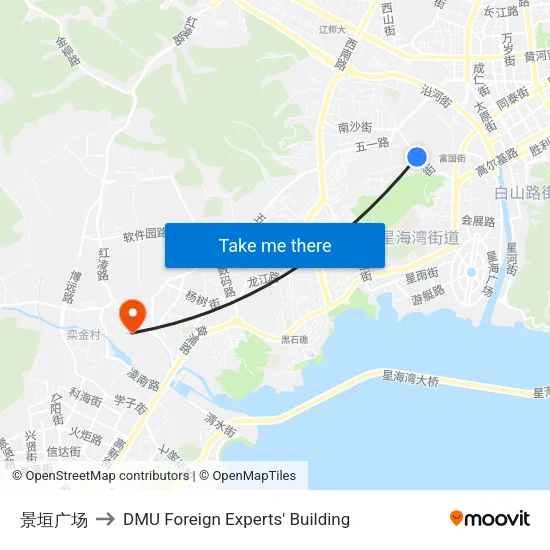 景垣广场 to DMU Foreign Experts' Building map