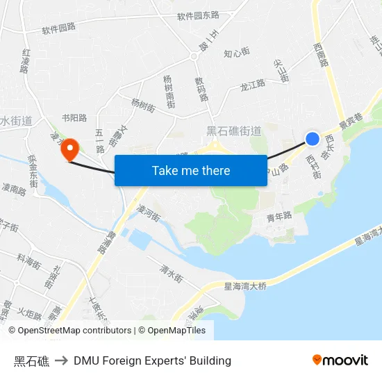 黑石礁 to DMU Foreign Experts' Building map