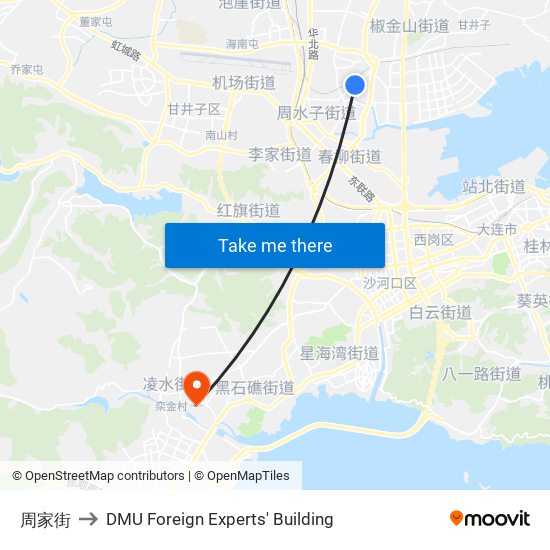 周家街 to DMU Foreign Experts' Building map