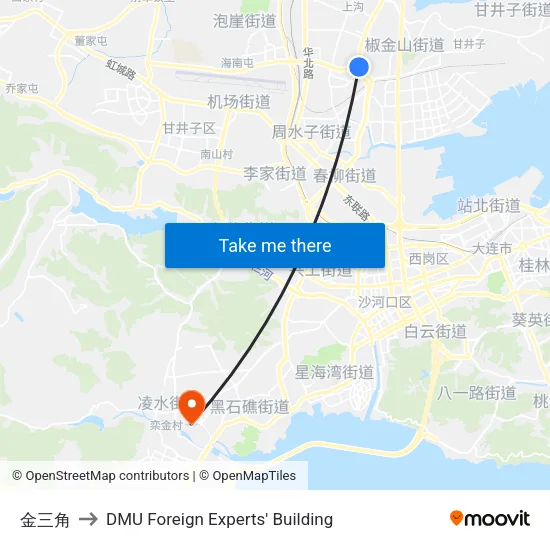 金三角 to DMU Foreign Experts' Building map