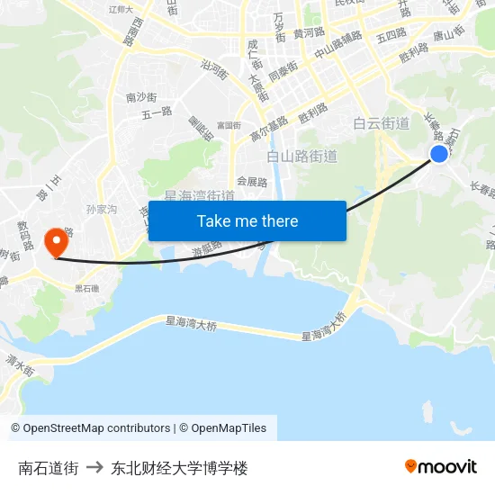 南石道街 to 东北财经大学博学楼 map