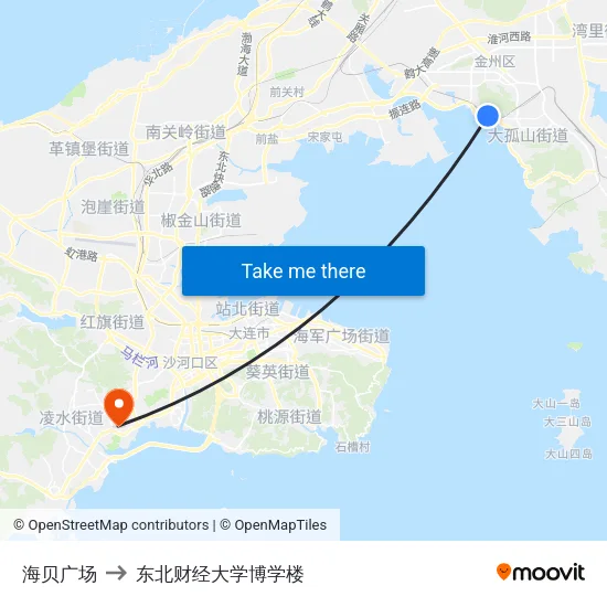 海贝广场 to 东北财经大学博学楼 map