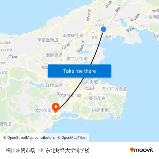 福佳农贸市场 to 东北财经大学博学楼 map