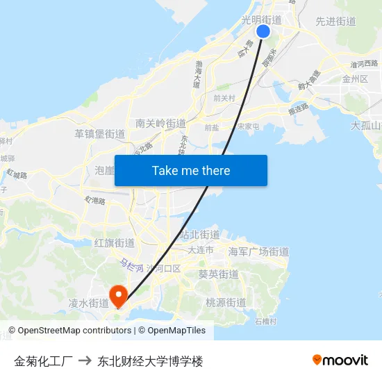 金菊化工厂 to 东北财经大学博学楼 map