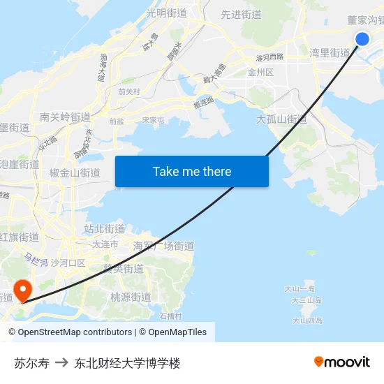 苏尔寿 to 东北财经大学博学楼 map