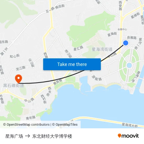 星海广场 to 东北财经大学博学楼 map
