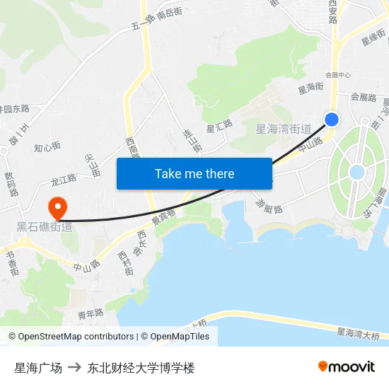 星海广场 to 东北财经大学博学楼 map